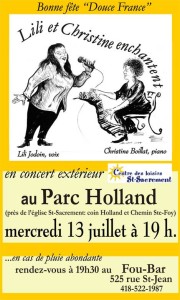 Concert le 13 juillet 2001