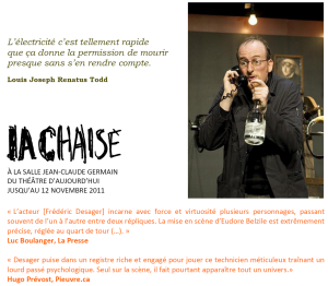 Le courant passe à la Salle Jean-Claude Germain du Théâtre d'Aujourd'hui... Le courant passe à la Salle Jean-Claude Germain du Théâtre d'Aujourd'hui...