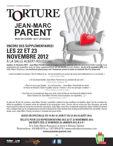 Les meilleurs billets pour Jean-Marc Parent en vente ce vendredi !
