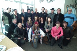 Les artistes lors du lancement de la programmation hiver-printent au Centre d'art La Chapelle Les artistes lors du lancement de la programmation hiver-printent au Centre d'art La Chapelle