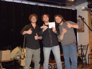 Dylan Perron et ses musiciens lors du lancement d'Hamméricana