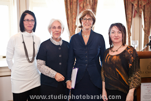 Marie Dooley, designer et présidente d'honneur de l'événement, Rose Dufour, fondatrice de la Maison de Marthe, Christiane Gagnon, présidente du Conseil d'administration de la Maison de Marthe, et Annick Simard de la Capitale, partenaire de l'événement.