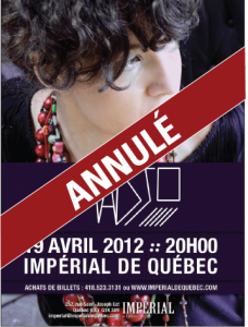 Annulation du spectacle de Madjo à l'Impérial de Québec Annulation du spectacle de Madjo à l'Impérial de Québec