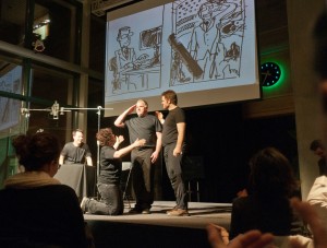 Le tournoi d'Impro BD au Musée de la Civilisation de Québec : une nouvelle tradition vient de naître au Festival de la BD francophone de Québec. Le tournoi d'Impro BD au Musée de la Civilisation de Québec : une nouvelle tradition vient de naître au Festival de la BD francophone de Québec.