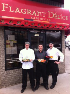 le nouveau chef Dominic Brière, Frédéric Montagner, propriétaire et Jean-François Fortin, chef-associé