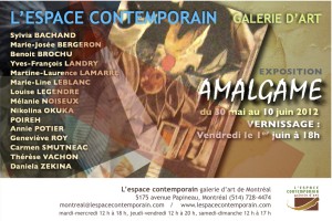 L’exposition AMALGAME sera présentée du 30 mai au 10 juin prochain. Le vernissage aura lieu vendredi, le 1er JUIN de 18h à 20h.