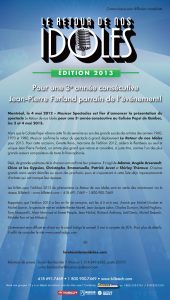 Le Retour de nos Idoles : une 3e édition en 2013!