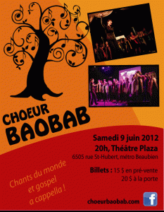 Choeur Baobab en concert (chants du monde)- Chants de 18 pays en 13 langues ! Choeur Baobab en concert (chants du monde)- Chants de 18 pays en 13 langues !