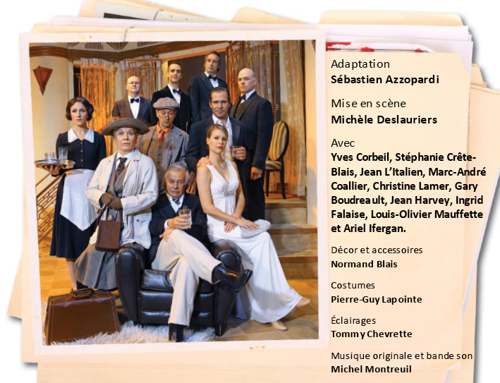 DEVINEZ QUI ? d'après DIX PETITS NÈGRES d'AGATHA CHRISTIE DEVINEZ QUI ? d'après DIX PETITS NÈGRES d'AGATHA CHRISTIE