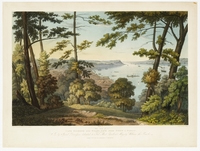 aquarelle Sillery les nombreux artistes qui ont immortalisé Sillery, l’un des plus célèbres est James Pattison Cockburn. Voici une de ses aquarelles intitulée : Cape Diamond and Wolfe's Cove from Point à Pizeau, 1833.