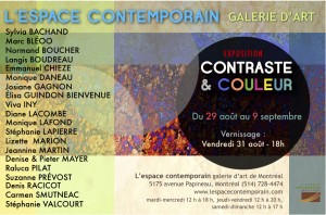 L’exposition CONTRASTE & COULEUR sera présentée du 29 août au 9 septembre prochain