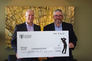 Le président d’honneur du tournoi, monsieur René Proulx, président-directeur général d’Exceldor et le président de Moisson Québec, monsieur Alain Gagnon.