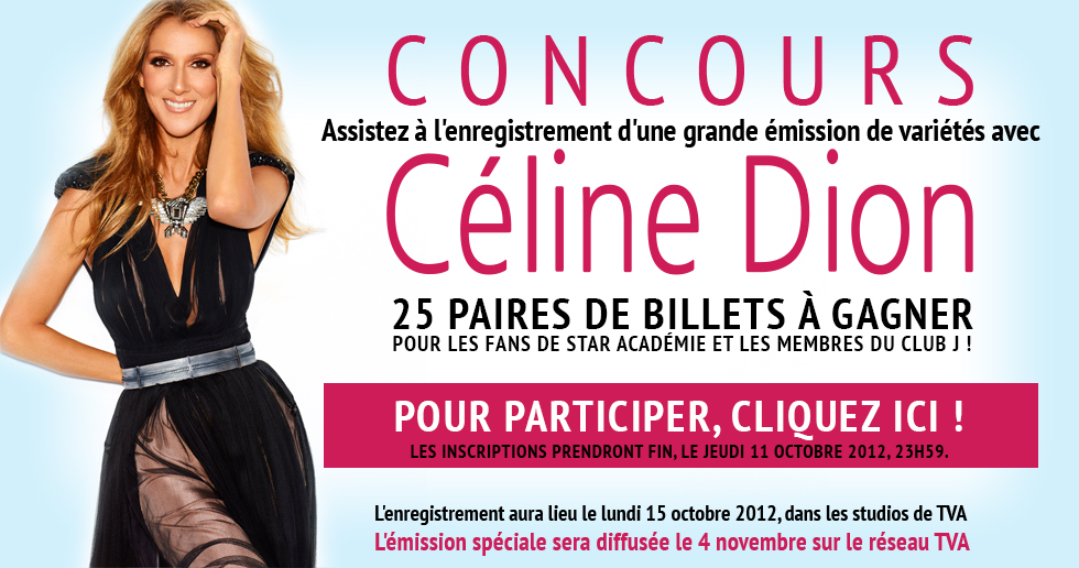 CONCOURS émission spéciale CÉLINE DION