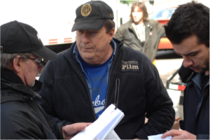 Jean-Pierre Bergeron en discussion avec le directeur de la photographie Pierre Mignot