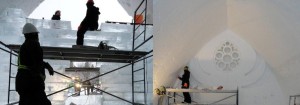 Hôtel de Glace 2013 : 50 % de la structure érigée!