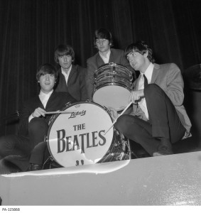 Les Beatles avant le spectacle au Forum de Montréal le 8 septembre 1964 