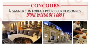 Concours Facebook Gagnez un forfait d'une valeur de 1000$ à l'Auberge Saint-Antoine!
