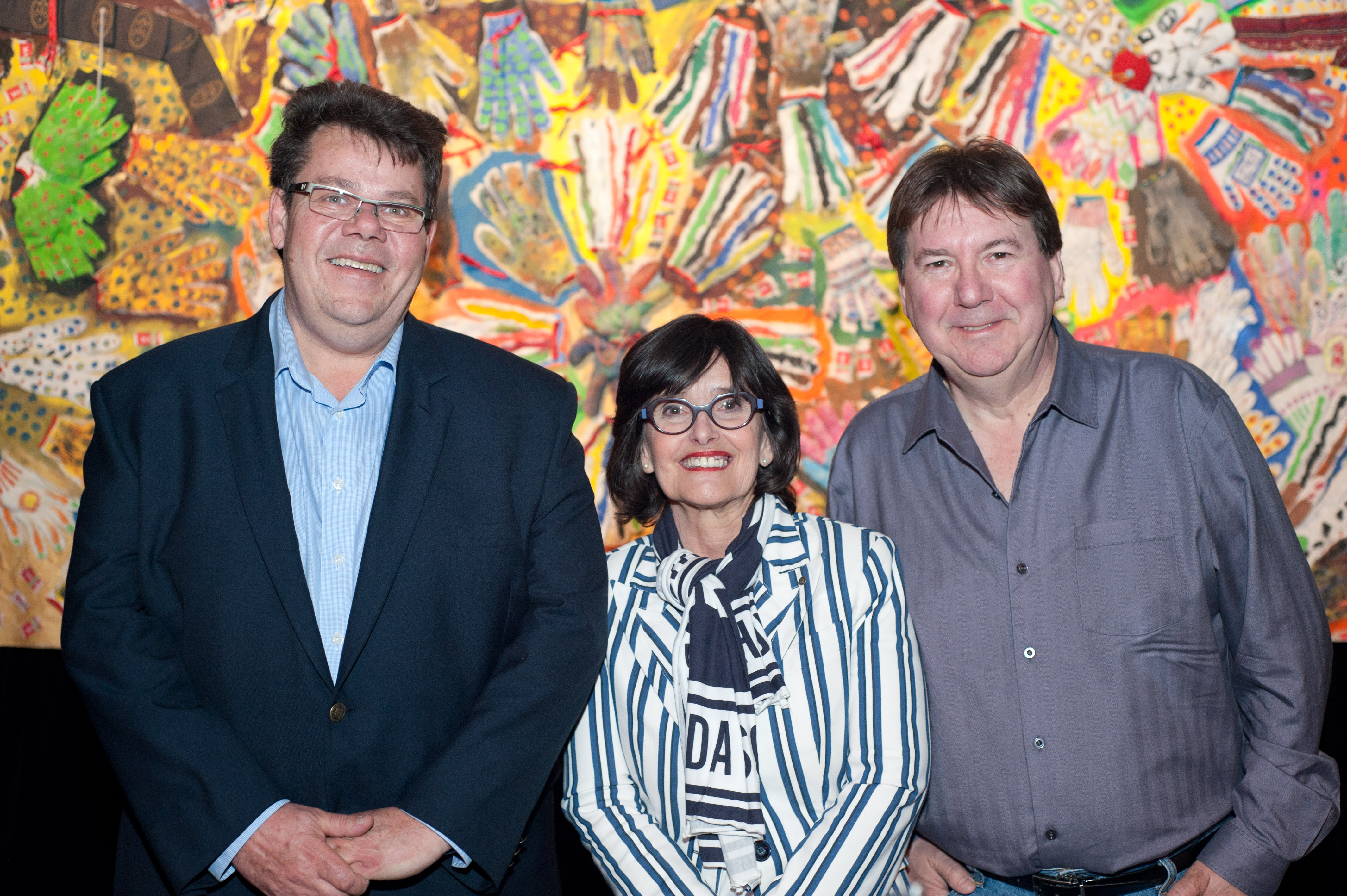 Pierre Paquette, Président de la Pépinière Abbotsford,Lorraine Palardy, directrice générale des Impatients,Rémy Girard : un grand ami des Impatients