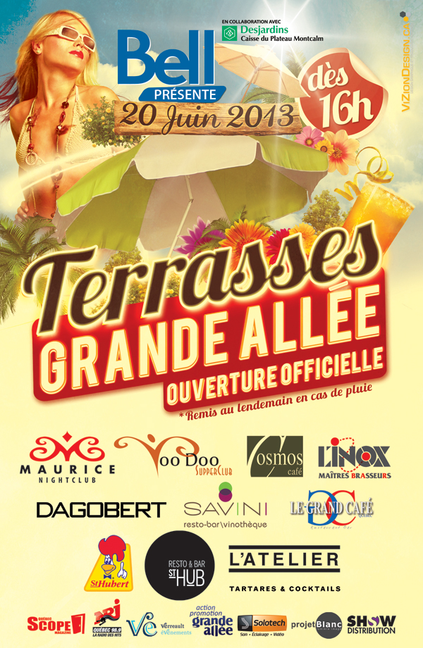 Ouverture des terrasses de la Grande Allée ce jeudi 20 juin!