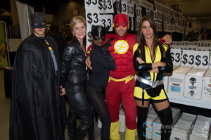 Des participants costumés.