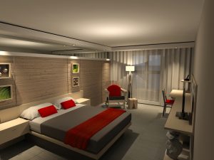Chambre perspective 3D au Gîte du Mont-Albert