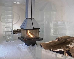 Le foyer de Hôtel de glace © photo: courtoisie