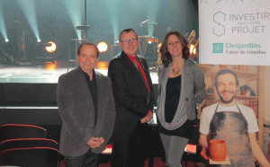 Jacques Angers - Directeur général du centre d’art La Chapelle, Robert Desrosiers – Directeur général de la Caisse Desjardins de Limoilou, Kathia Guénard – Directrice de la programmation du Théâtre Petit Champlain.