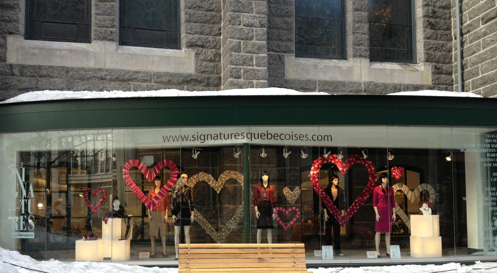 Vitrine Saint-Valentin de la Signatures québécoises