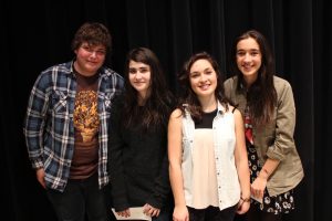Joseph Boudreault, Solène Contreras, Frédérique Desmarais et Ann-Lydia Plourde
