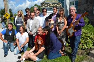 Des artistes présents au lancement de la programmation d'automne au Centre d'art La Chapelle