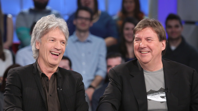 Claude Meunier et Rémy Girard à Tout le monde en parle ce dimanche 25 janvier 2015 © photo: Karine Dufour