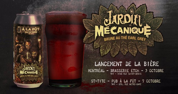 La microbrasserie À la fût lance une bière à l'effigie de Jardin Mécanique