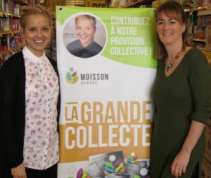 Isabelle Plante, chef pâtissière au Café Ricardo et marraine d’honneur de la 21e Grande Collecte et Élaine Côté, directrice générale de Moisson Québec.