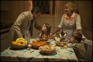 Daniel Auteuil avec ses deux enfants jeunes