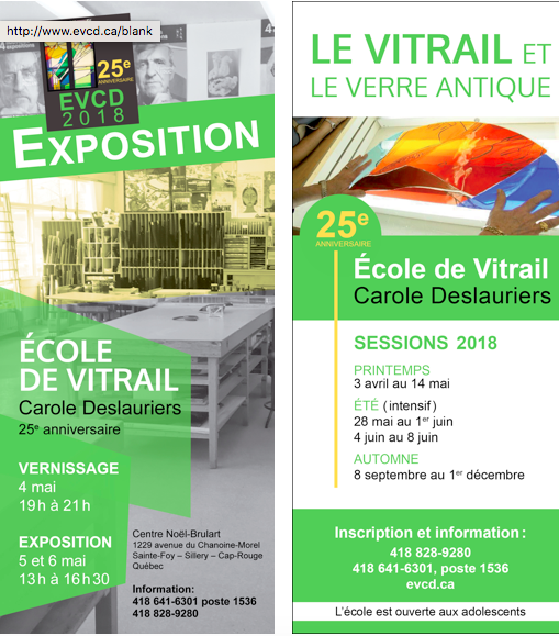 Depuis 25 ans le VERRE S’ÉCLATE  à l’École de Vitrail Carole Deslauriers
