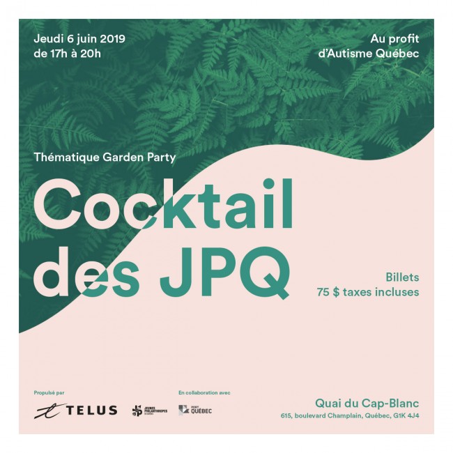 Le 6 juin prochain, au Quai du Cap-Blanc : le 10e Cocktail des JPQ revêt ses couleurs estivales!