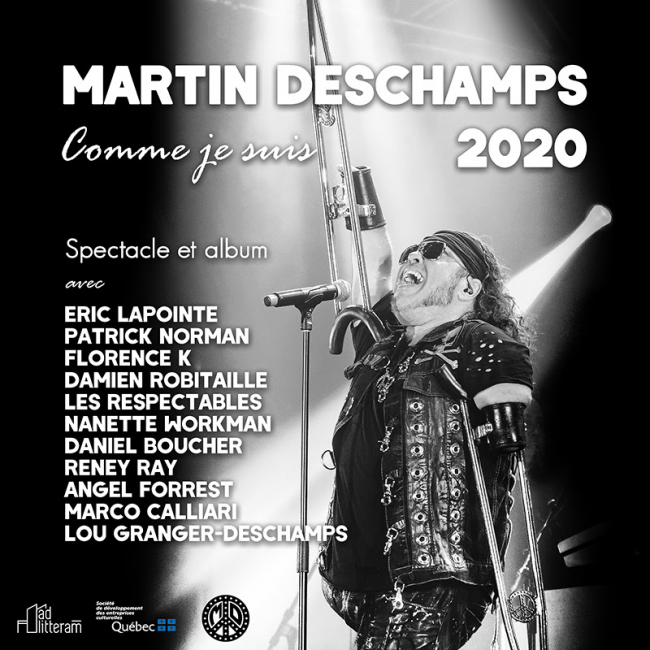 Martin Deschamps annonce la sortie de l&rsquo;album et la tournée Comme je suis 2020!