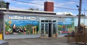 La fresque du Jardin des Ursulines, Roberval (Québec)