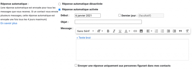 réponse automatique gmail